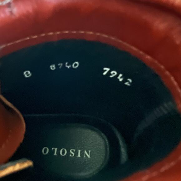 Nisolo Amalia All Weather Leather Lace Up Ankle Boots Brandy Brown Size 8 - Picture 6 of 6